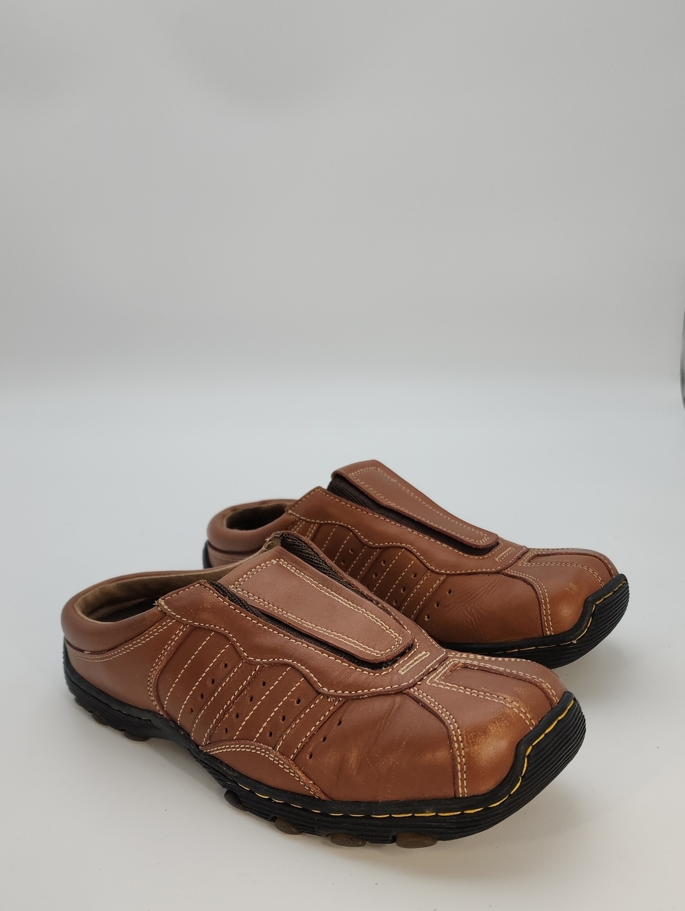 Dr. Martens 8B02 Brown Leather Square Toe Clog Mules 38/7  Y2K Grung - Picture 3 of 13